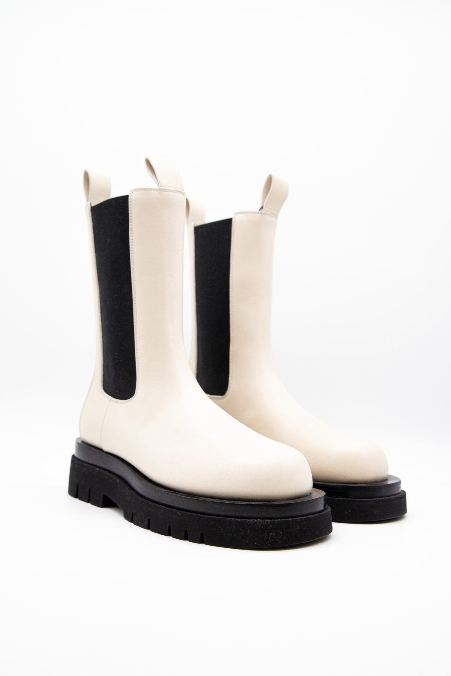 Thumbnail of http://Bottega%20Veneta%20Tire%20Chelsea%20Boots%20in%20Ecru