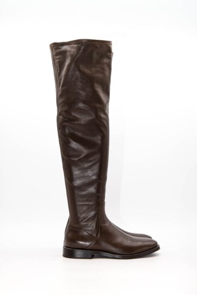 Brunello Cucinelli Overknee-Stiefel in Dunkelbraun