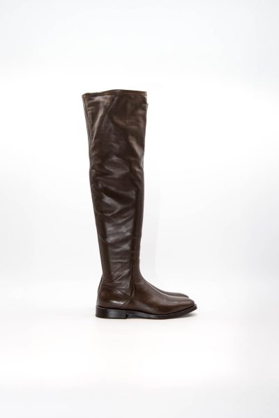 Brunello Cucinelli Overknee-Stiefel in Dunkelbraun