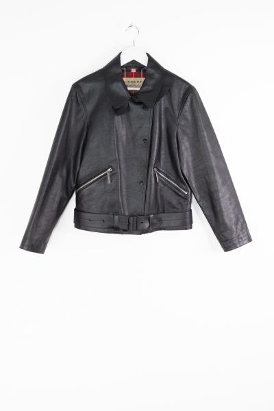 Burberry Lederjacke in Schwarz