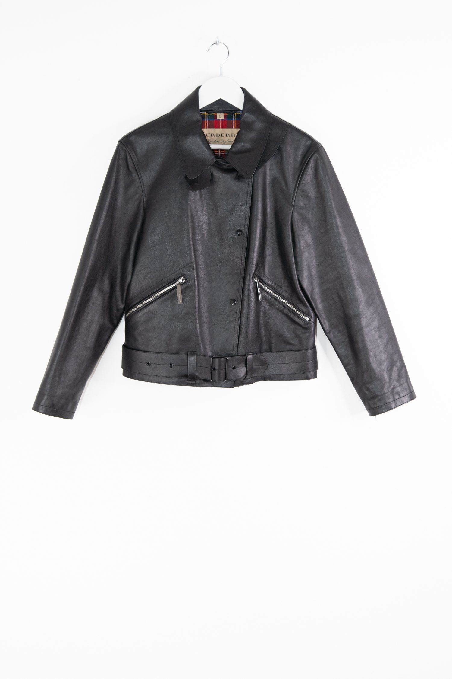 Burberry Lederjacke in Schwarz