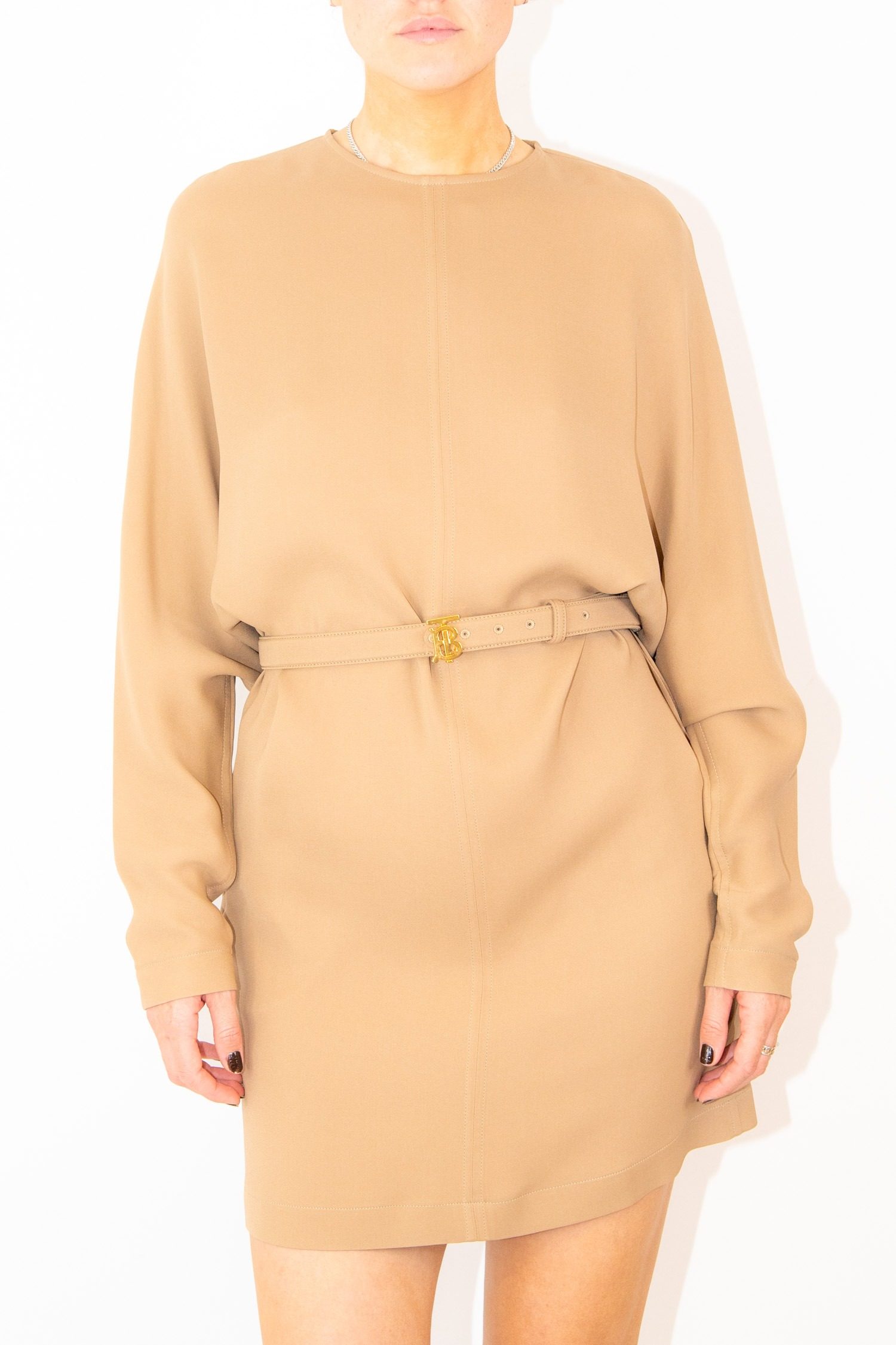 Thumbnail of http://Burberry%20fließendes%20Kleid%20mit%20Gürtel%20in%20Camel-Braun