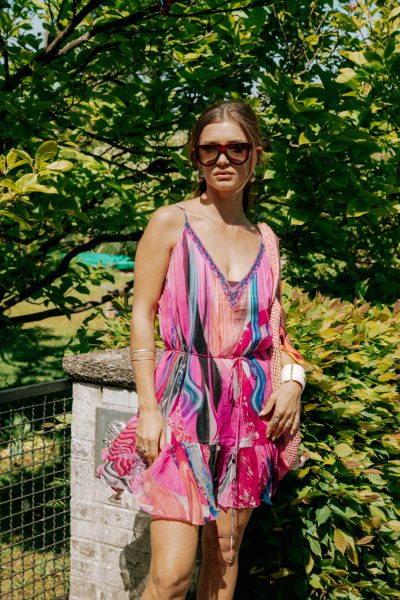 Camilla Minikleid mit Gürtel in Bunt