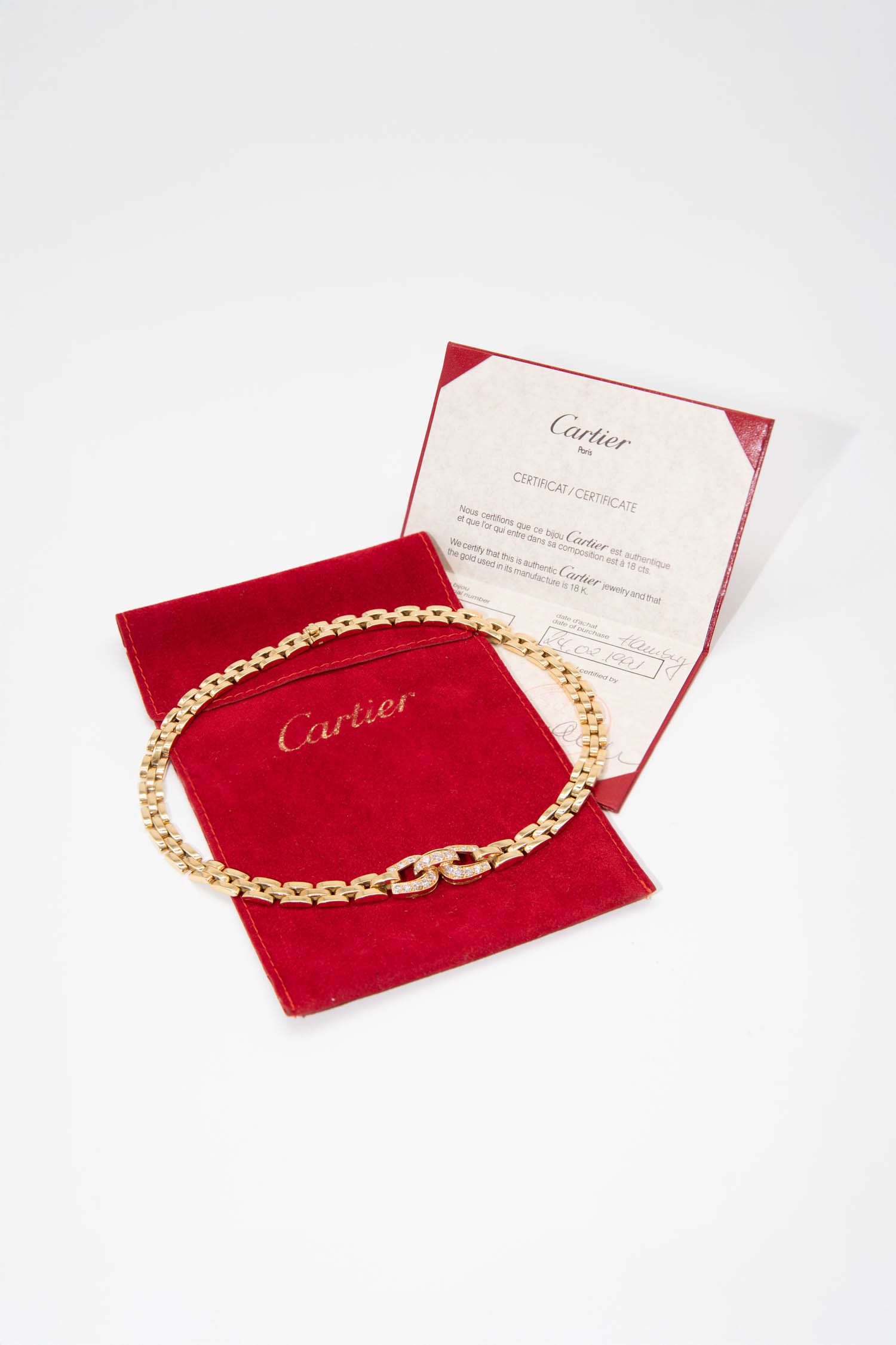 Cartier "Maillon Panthère" Halskette mit Diamanten in Gold