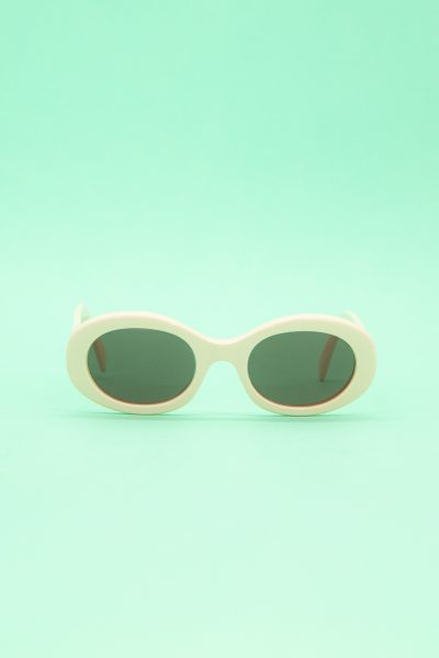 Celine "CL000430 Triomphe" Sonnenbrille in Ecru