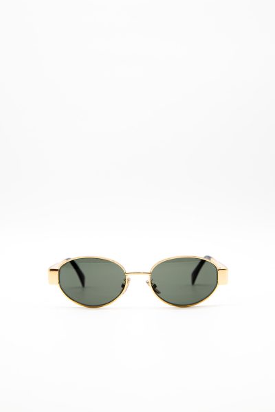 Celine "Triomphe" Sonnenbrille mit Metallrahmen in Gold