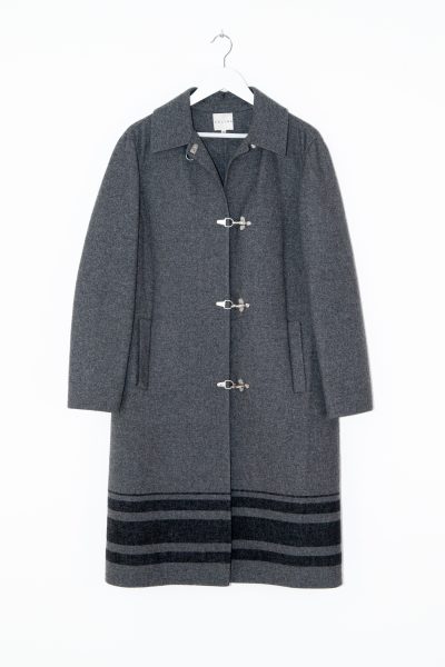 CELINE langer Mantel mit Streifen in Grau