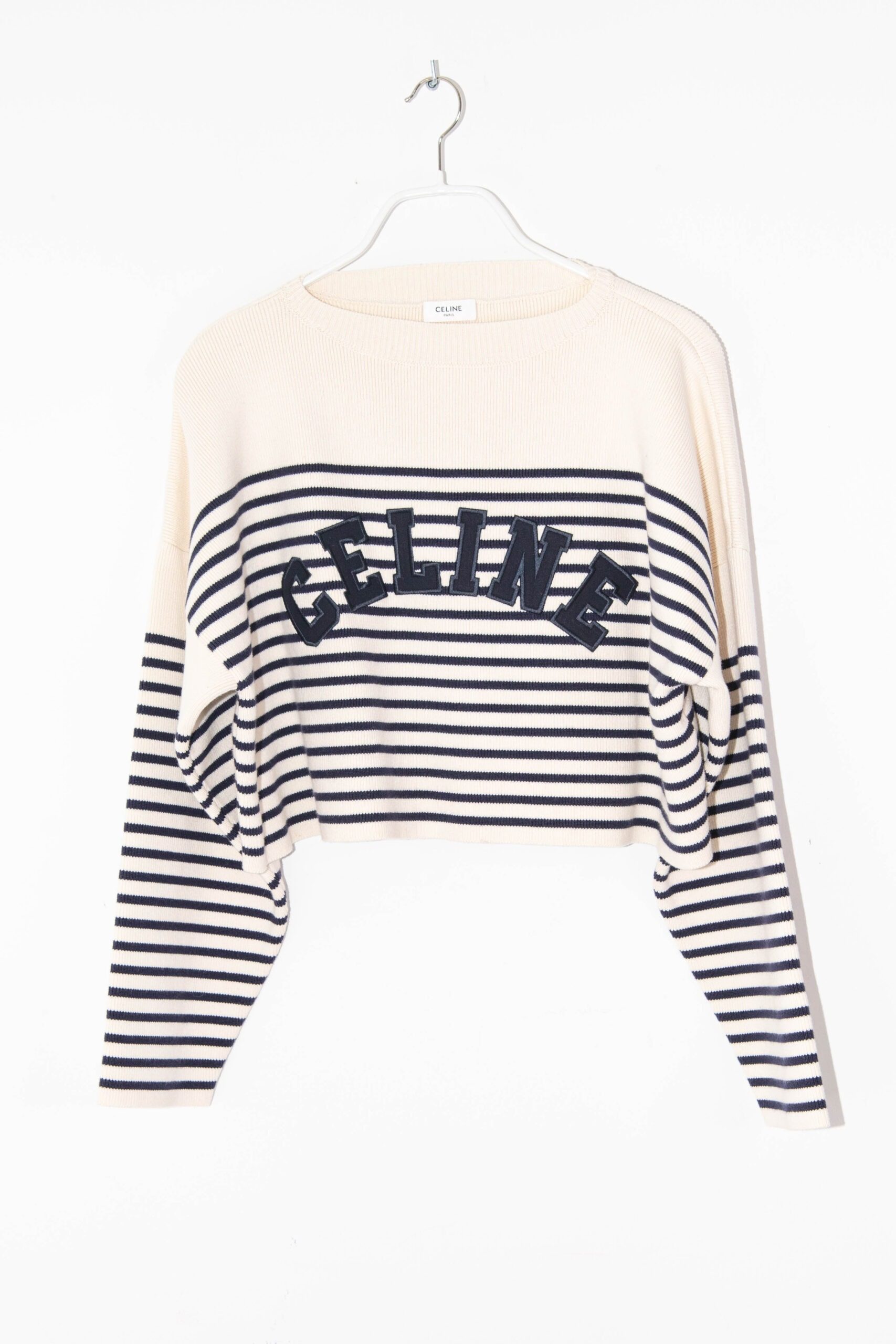 Thumbnail of http://Celine%20Strickpullover%20mit%20Streifen%20in%20Dunkelblau%20und%20Ecru