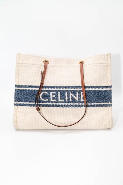 Celine "2020 Canvas Plein Soleil Horizontal Cabas Tote Bag" in Ecru