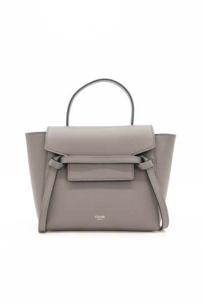 Celine "Nano Belt Bag" in Dunkelgrau und Gold