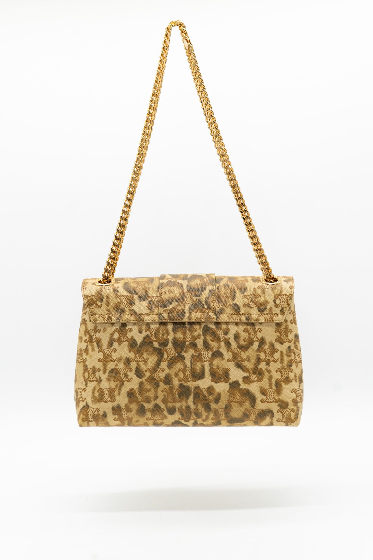 Thumbnail of http://Celine%20Victoire%20Schultertasche%20mit%20Leoprint%20in%20Beige%20und%20Gold