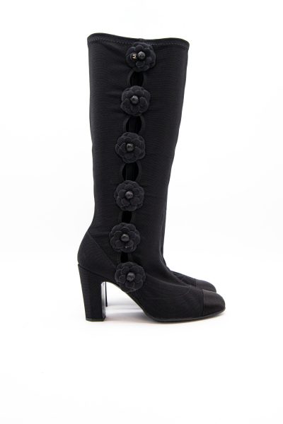 Vintage Chanel Stiefel mit Kamelien