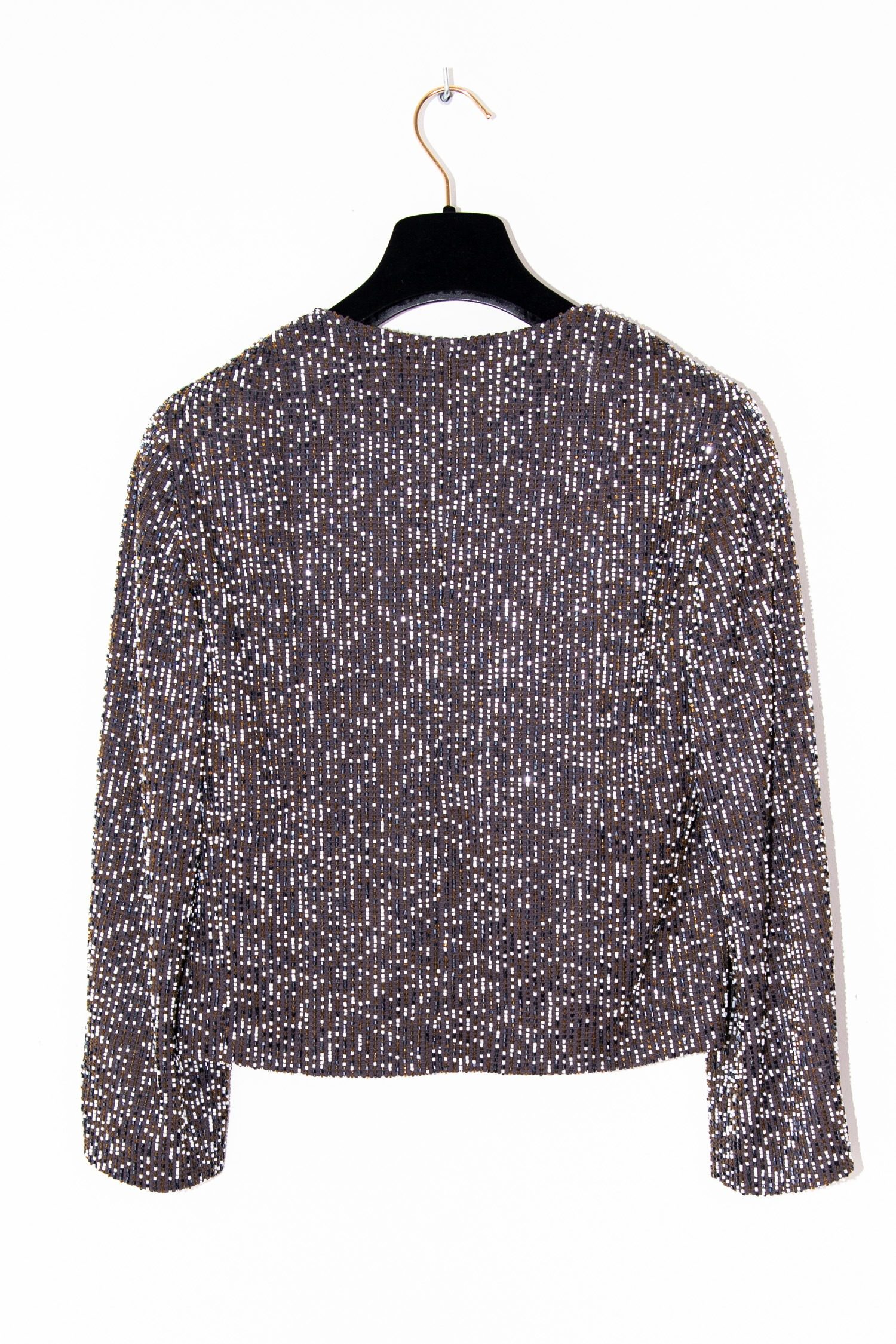 Thumbnail of http://Vintage%20Chanel%20perlenbesetzter%20Blazer%20in%20Grau%20und%20Braun