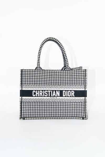 Christian Dior "Book Medium Tote Bag" Shopper mit Hahnentrittmuster
