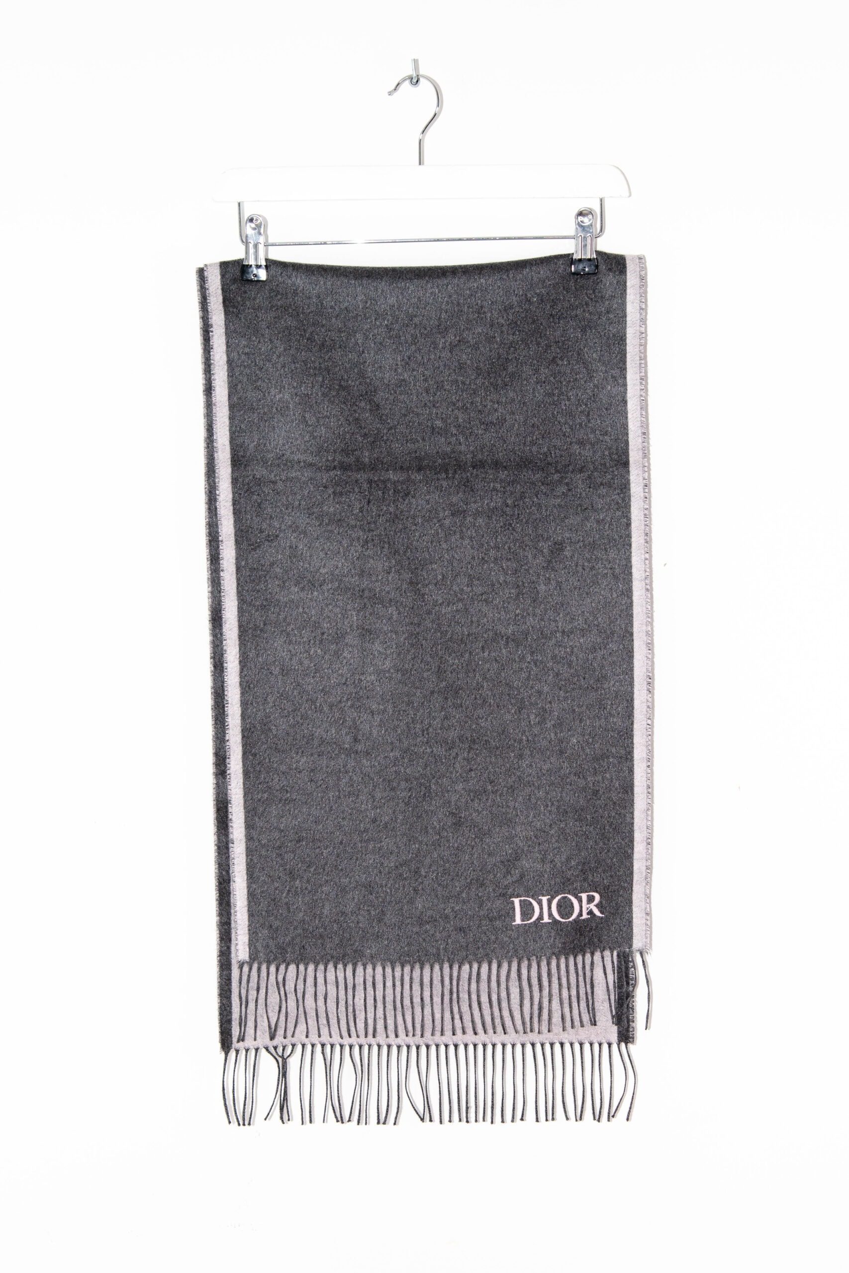Dior Schal mit Fransen in Dunkelgrau
