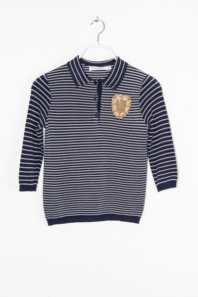 Christian Dior Poloshirt aus Strick in Gestreift