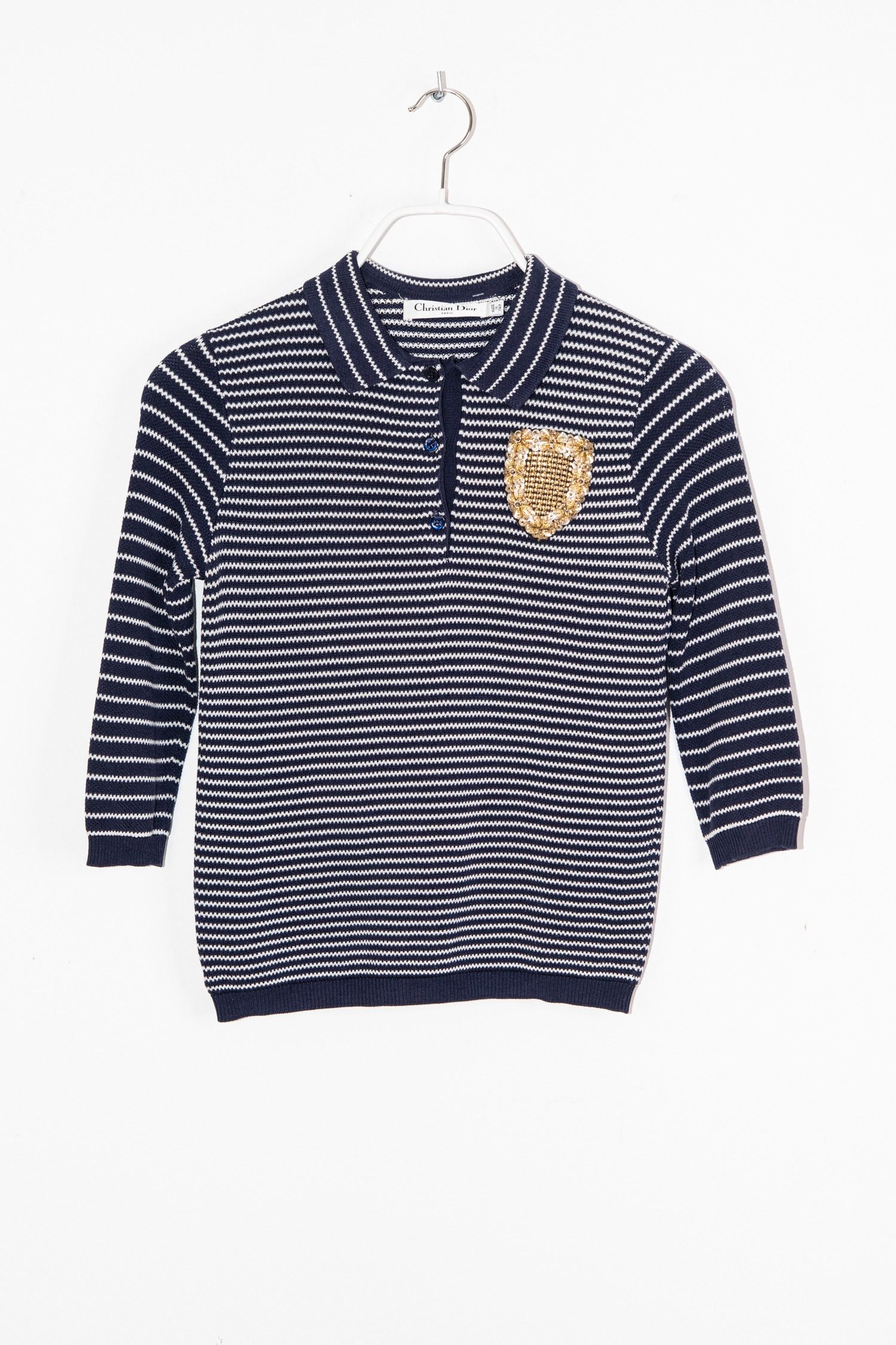 Thumbnail of http://Christian%20Dior%20Poloshirt%20aus%20Strick%20in%20Gestreift