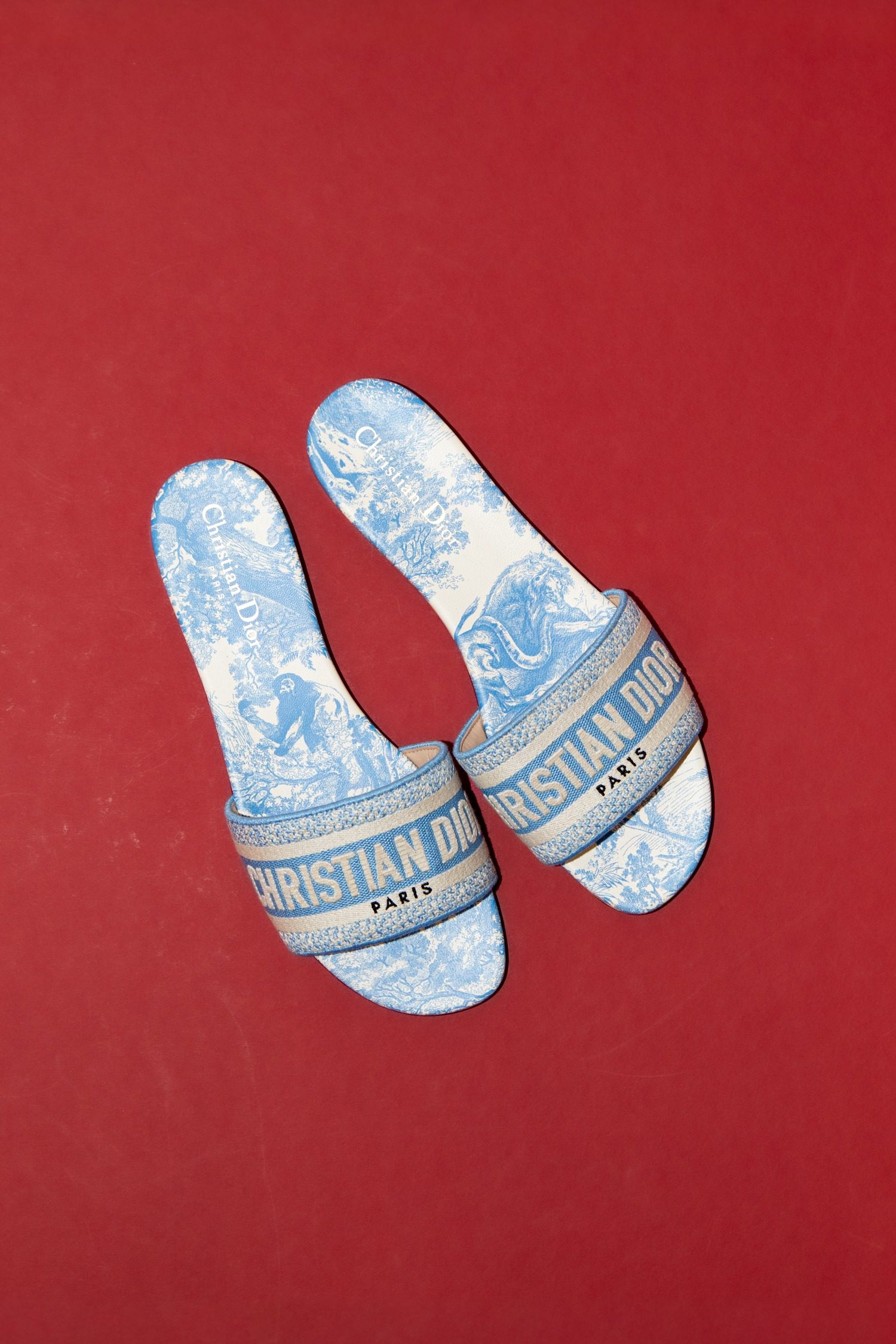 Thumbnail of http://Christian%20Dior%20Dway%20Pantolette%20in%20Ecru%20und%20Hellblau