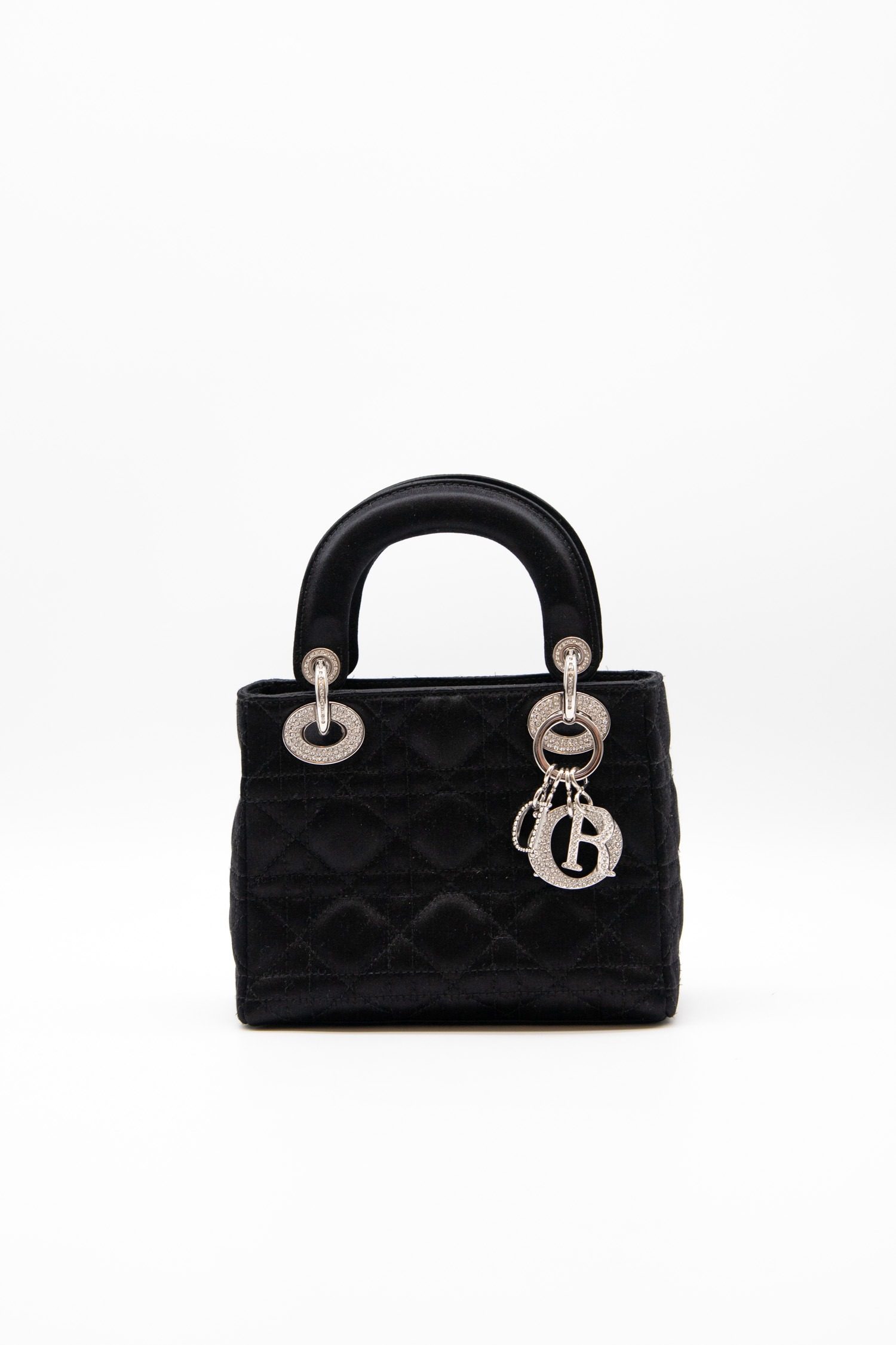Thumbnail of http://Dior%20Lady%20Dior%20Micro%20Handtasche%20mit%20Strass%20in%20Schwarz