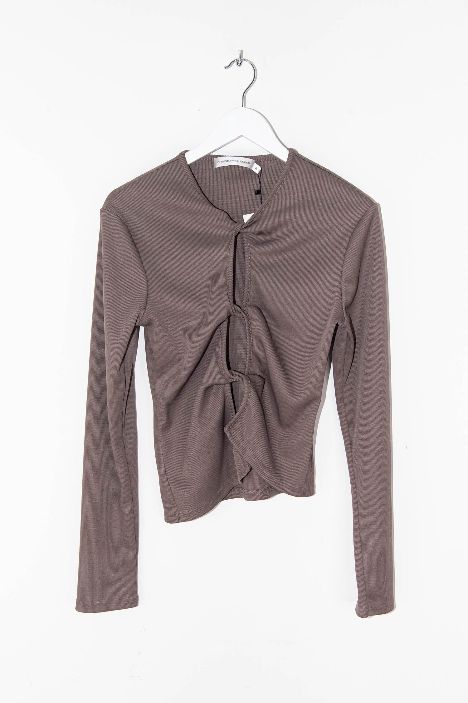 Christopher Esber Oberteil mit Twist-Details in Graubraun