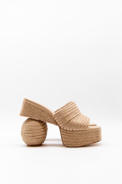 Cult Gaia "Ashley Platform" Sandalette in Jute