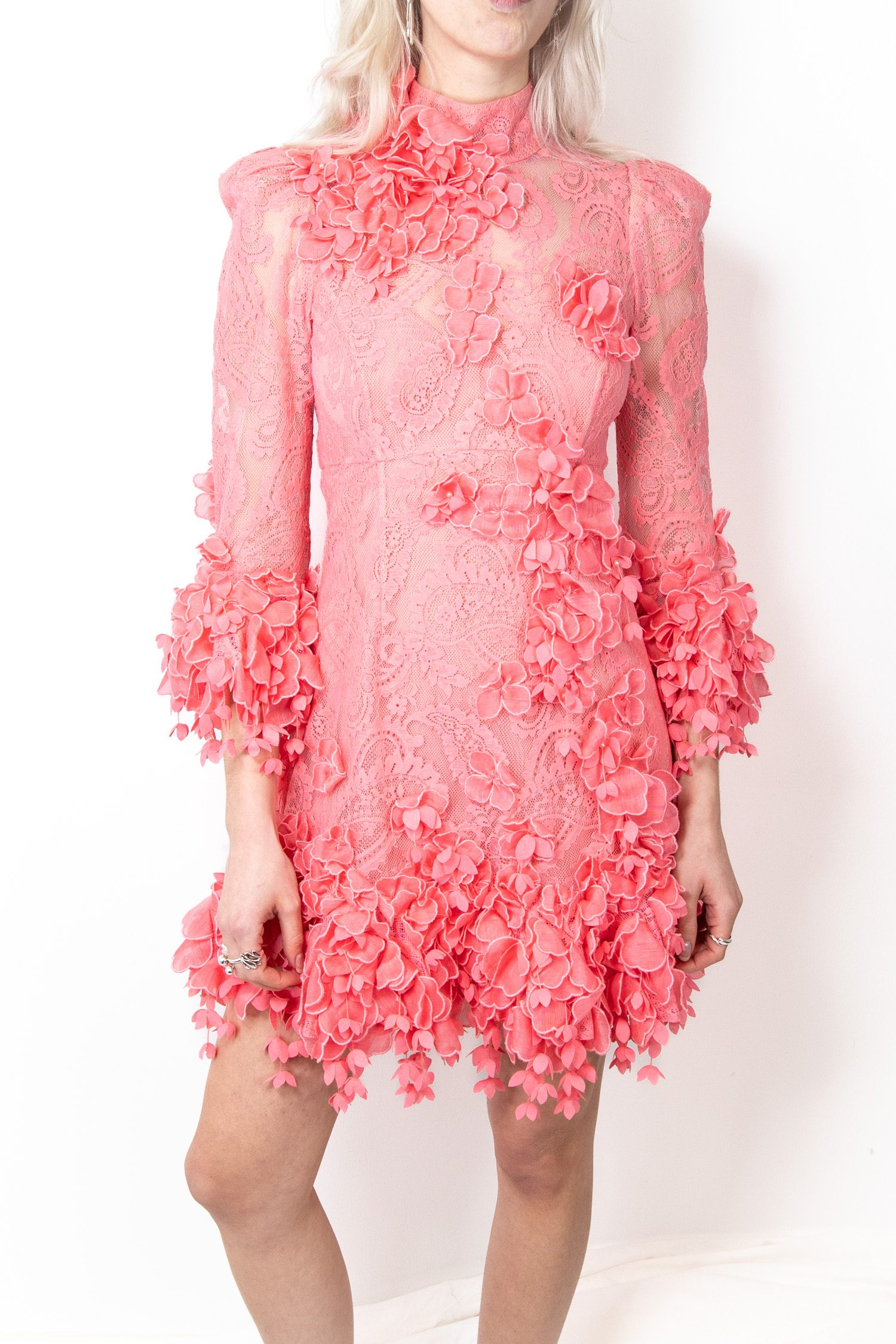 Zimmermann "Guava High Tide Lace" Mini-Kleid in Rosa