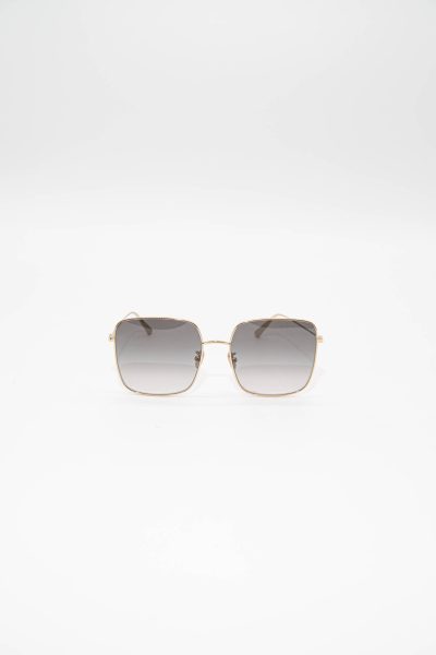 Dior eckige Sonnenbrille mit schmalem Rahmen in Gold