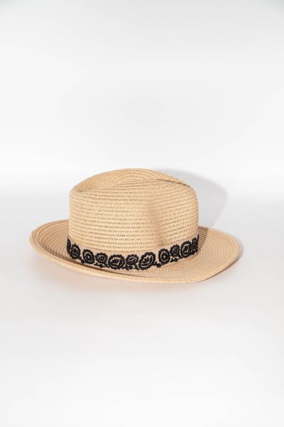 Dior Strohhut mit Blumenverzierung in Beige