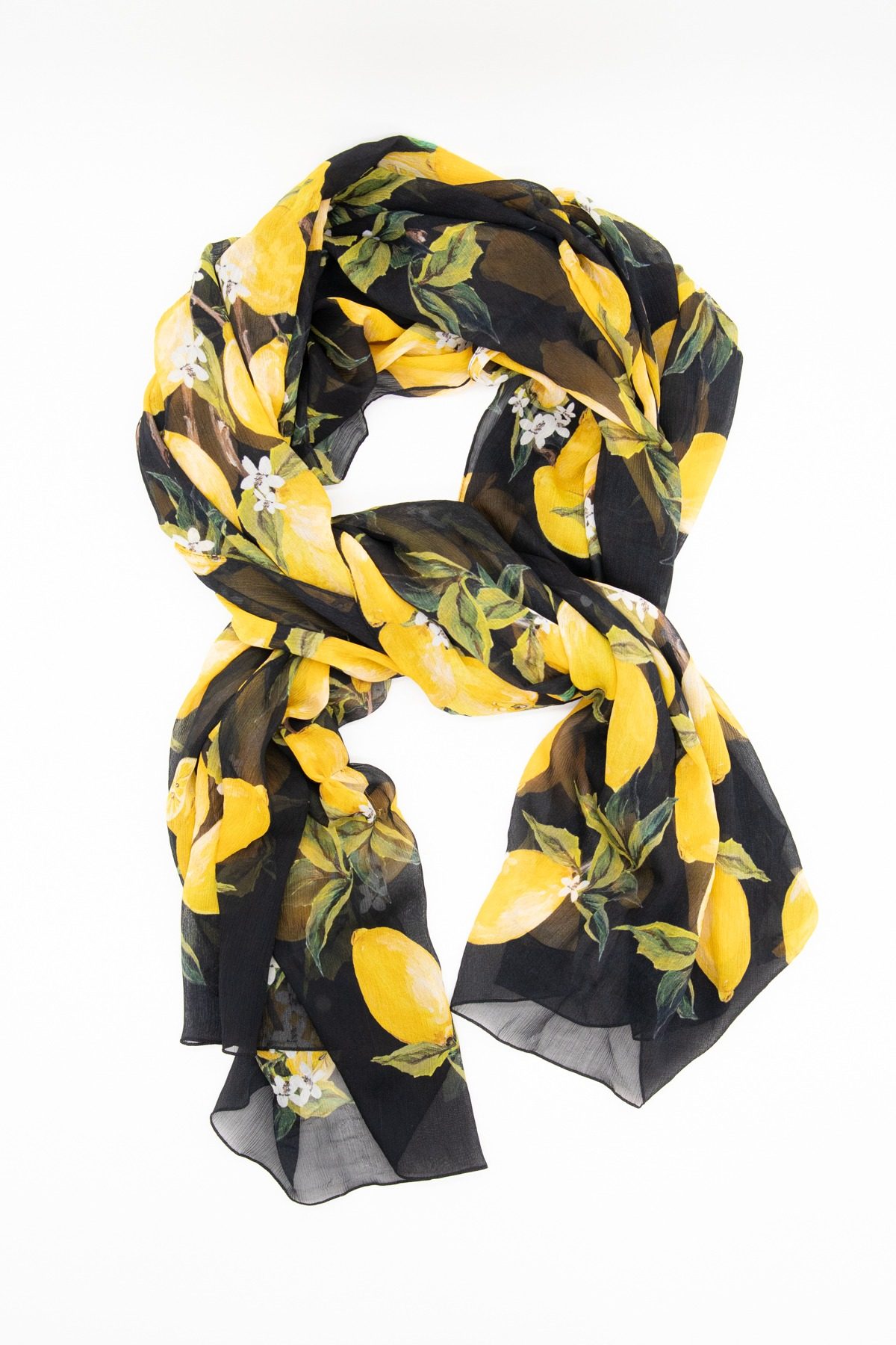 Thumbnail of http://Dolce%20&%20Gabbana%20Tuch%20mit%20Zitronen-Print%20in%20Schwarz%20und%20Gelb