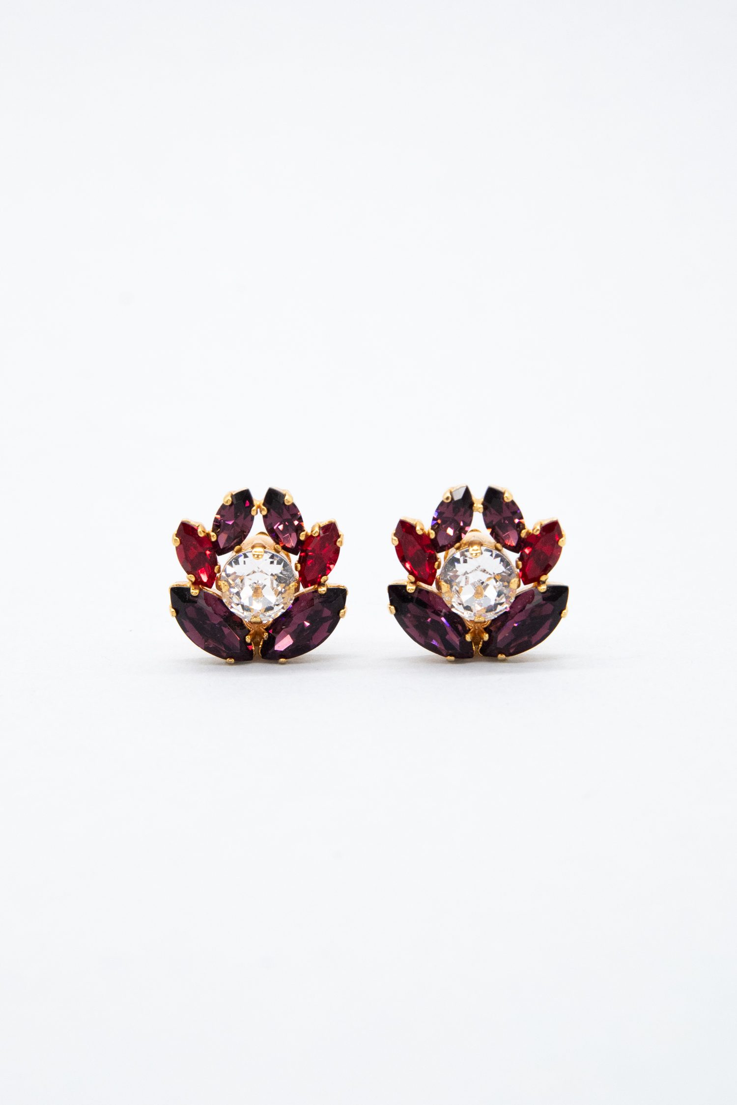 Dolce & Gabbana Ohrclips in Gold, Lila und Transparent