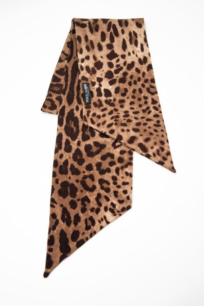Dolce & Gabbana Schal mit Leo Print in Braun
