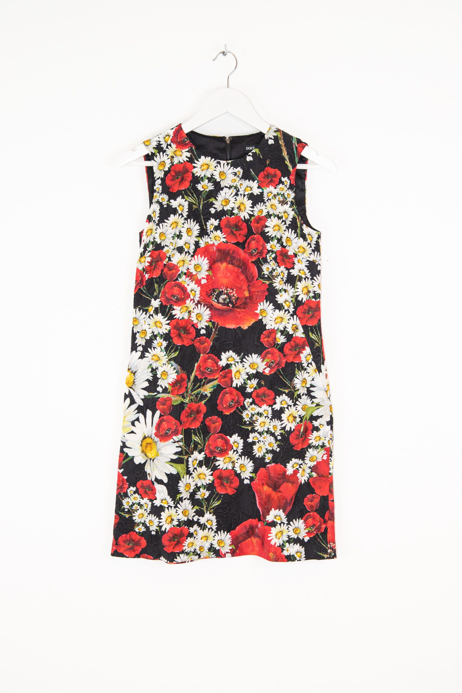 Dolce & Gabbana Minikleid mit Blumenmuster in Schwarz