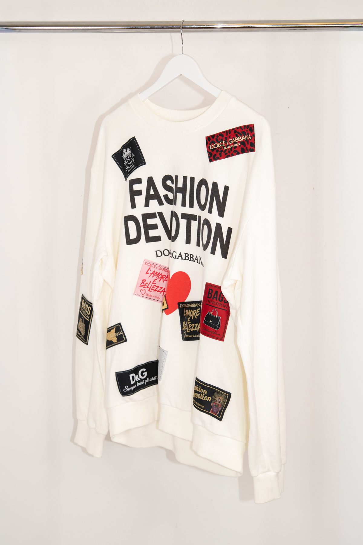 Dolce & Gabbana "Fashion Devotion" Sweatshirt in Weiß
