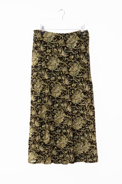 Dries van Noten Midirock mit abstraktem Muster in Olivgrün