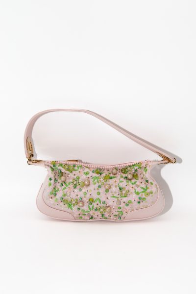 Escada Vintage Handtasche mit Stickerei in Rosa