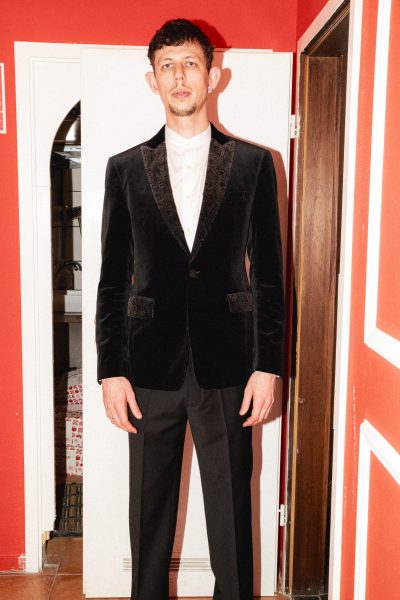 Etro Jackett aus Samt in Schwarz und Anthrazit