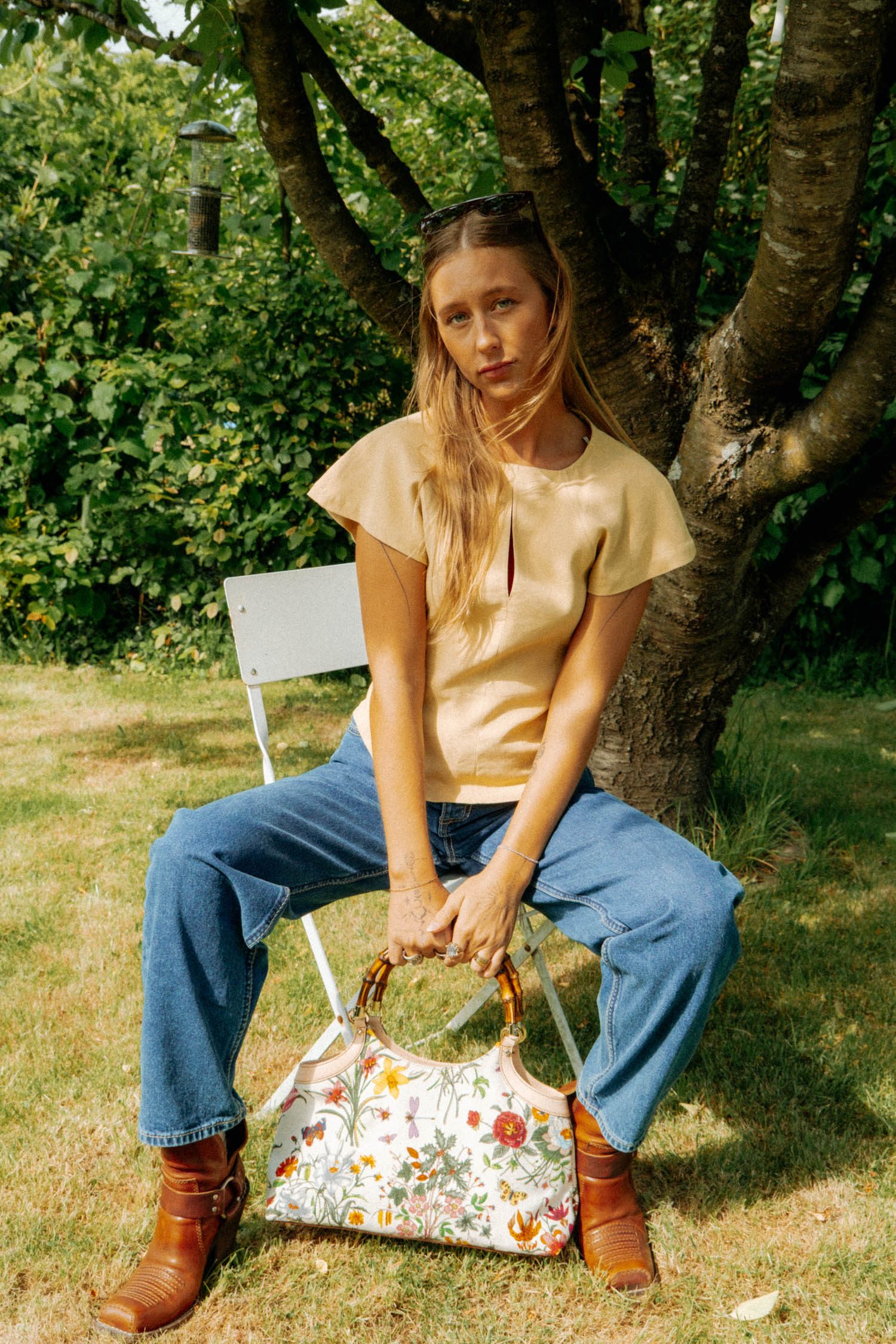 Thumbnail of http://Gucci%20Vintage%20Bamboo%20Flora%20Handtasche%20mit%20floralem%20Muster