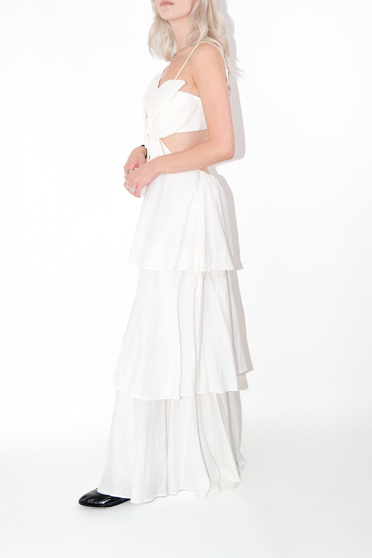 Thumbnail of http://FARM%20Rio%20Maxikleid%20mit%20Blumenausschnitt%20in%20Cremeweiß