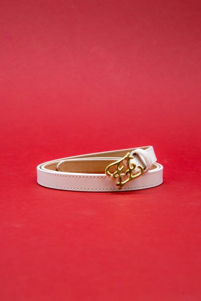 Fendi schmaler Gürtel mit Logo-Schnalle in Weiß