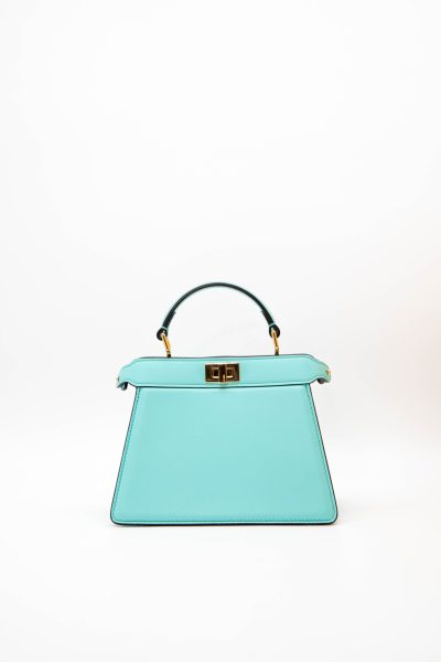 Fendi "Peekaboo I See U Petite" Handtasche in Türkis