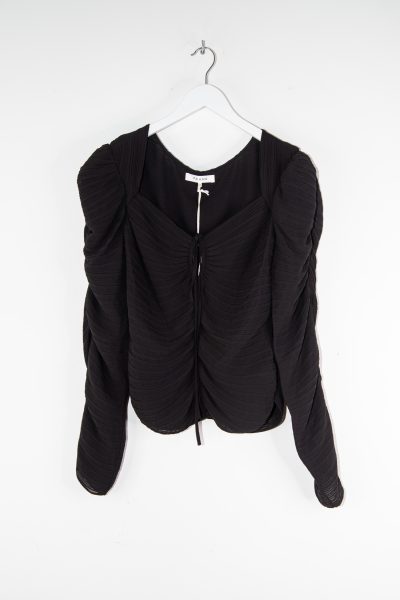 Frame Bluse mit Raffungen und Falten in Schwarz