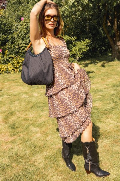 Ganni Sommerkleid mit Leopardenmuster