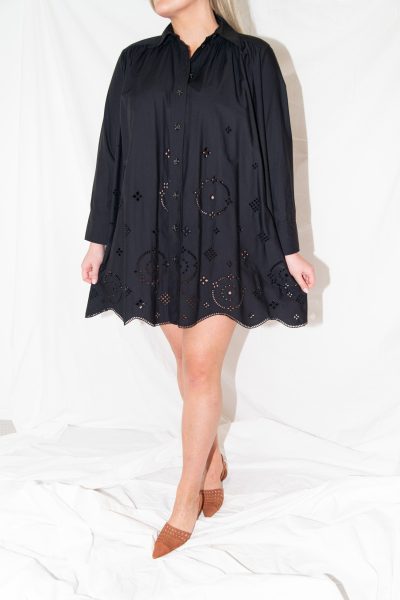 Ganni Hemdkleid in Schwarz
