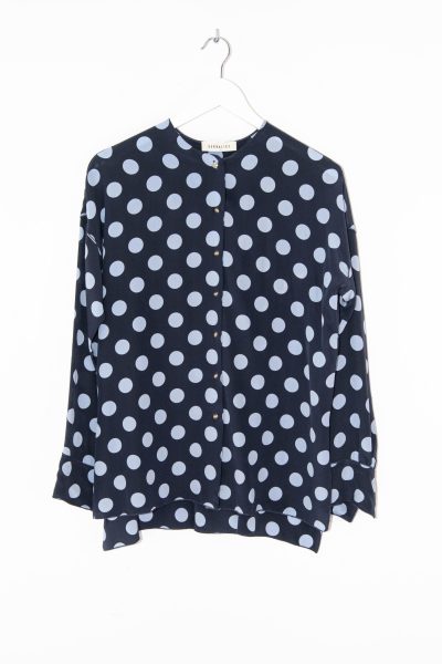 Gembalies Bluse mit Punkten in Hell- und Dunkelblau