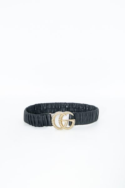Gucci "GG-Marmont" elastischer Gürtel in Schwarz und Gold