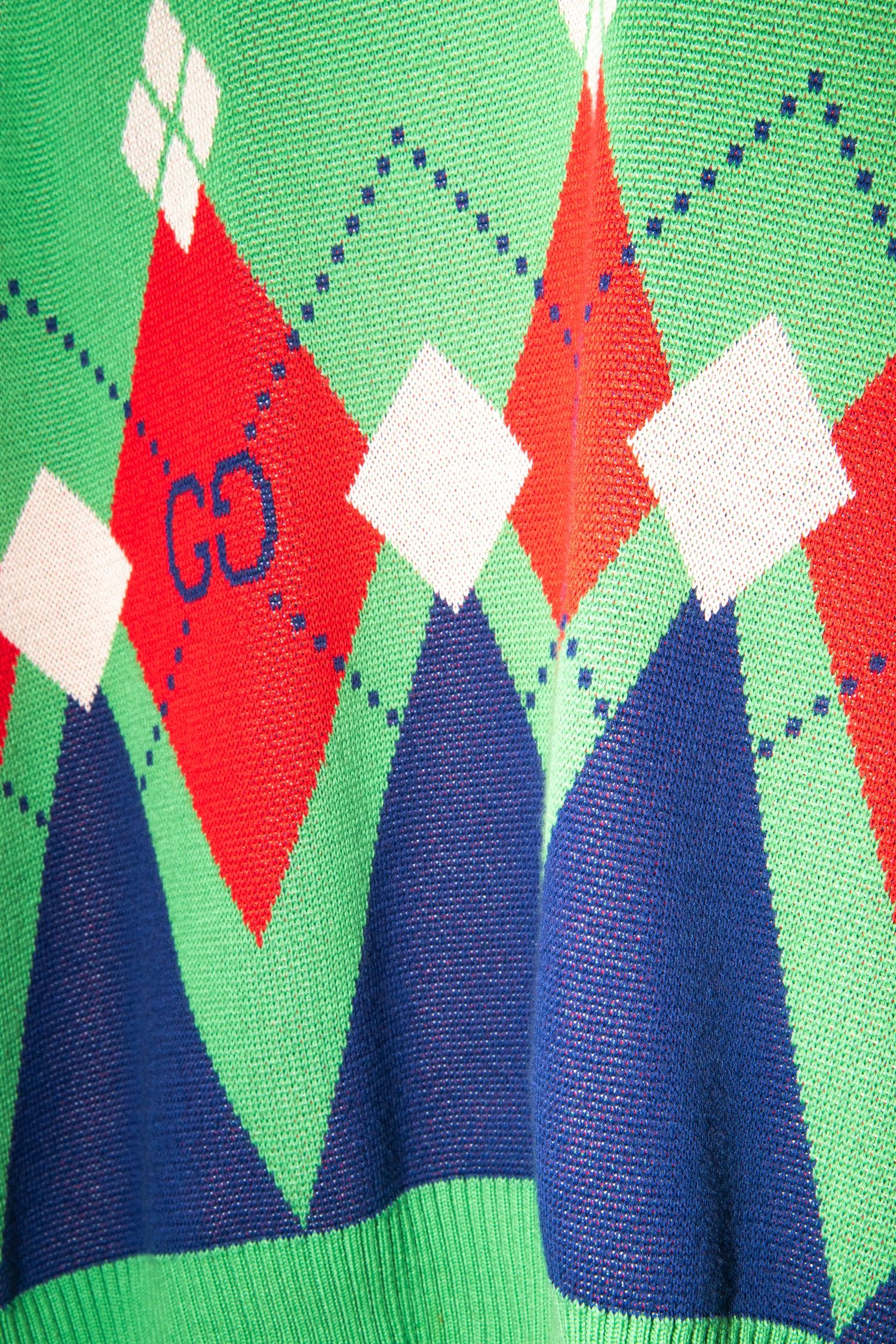 Thumbnail of http://Gucci%20Argyle%20V%20Neck%20Vest%20Pullunder%20in%20Grün%20und%20Rot