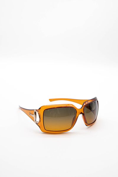 Gucci Sonnenbrille mit Horsebit-Detail in Orange