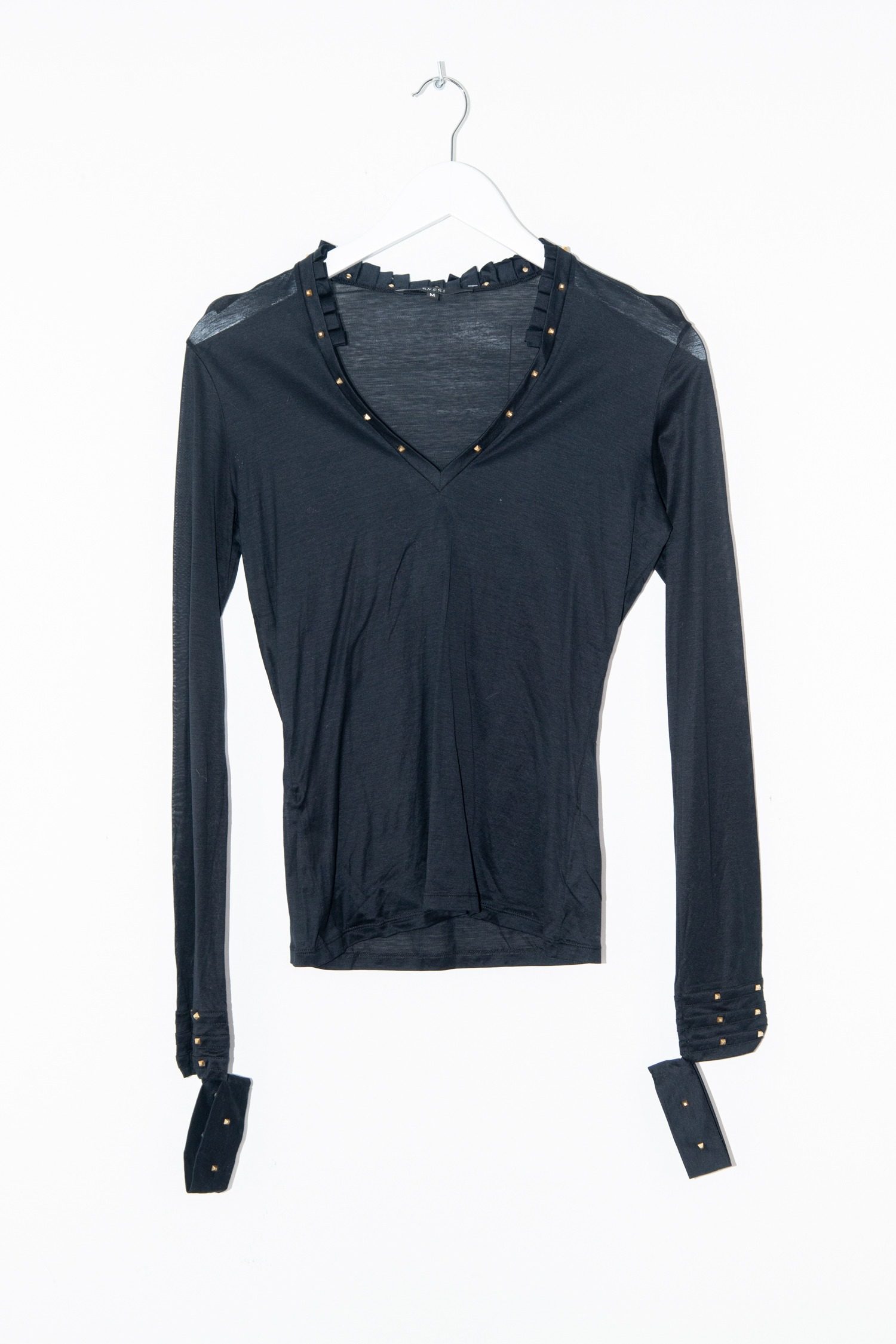 Thumbnail of http://Gucci%20Langarmshirt%20mit%20Nieten%20in%20Schwarz%20und%20Gold