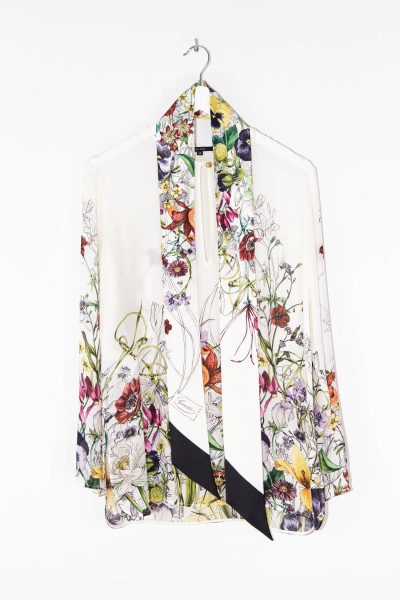 Gucci Seidenbluse mit Blumenmotiven