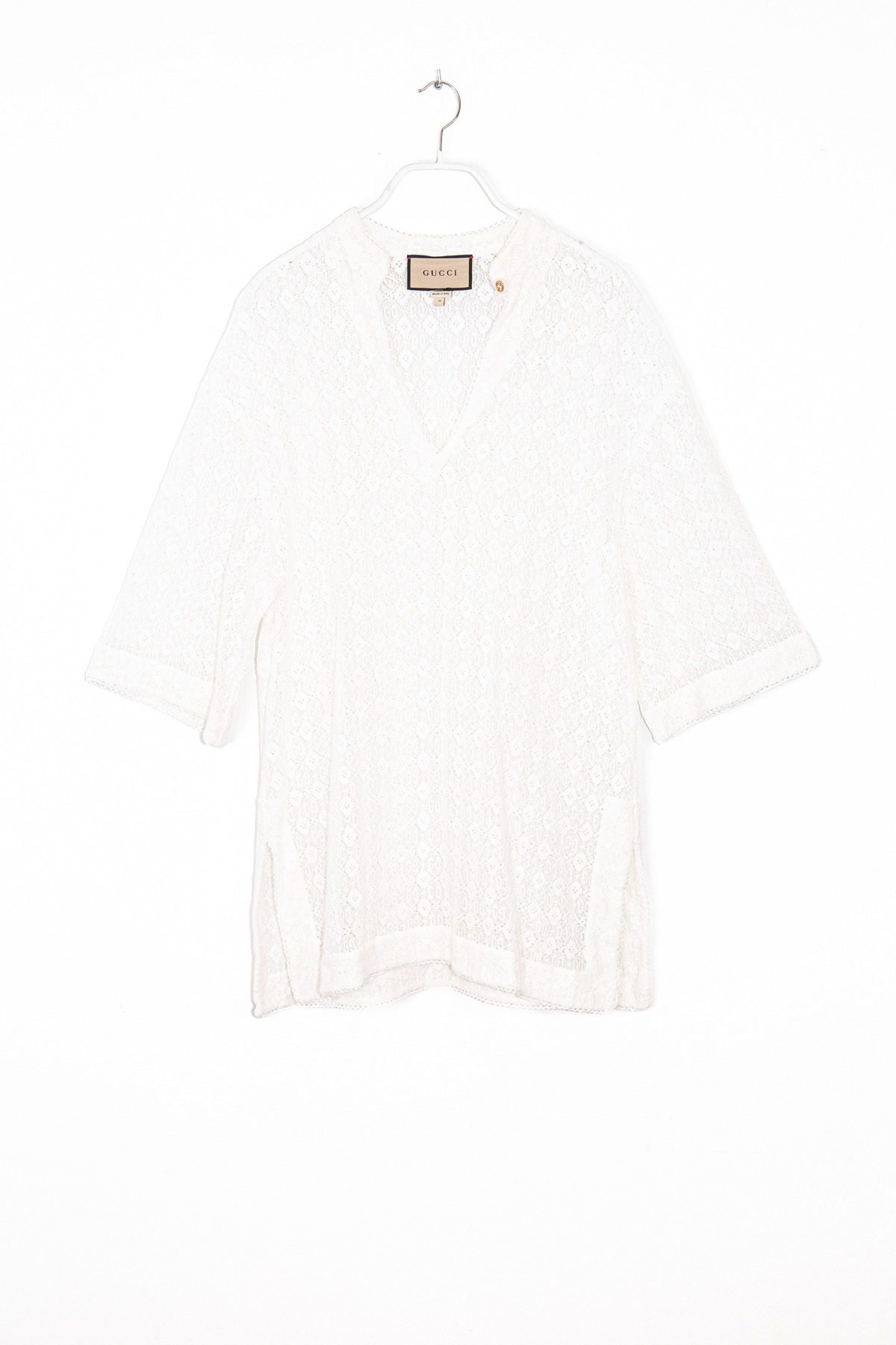 Thumbnail of http://Gucci%20Tunika-Bluse%20aus%20Spitze%20in%20Weiß